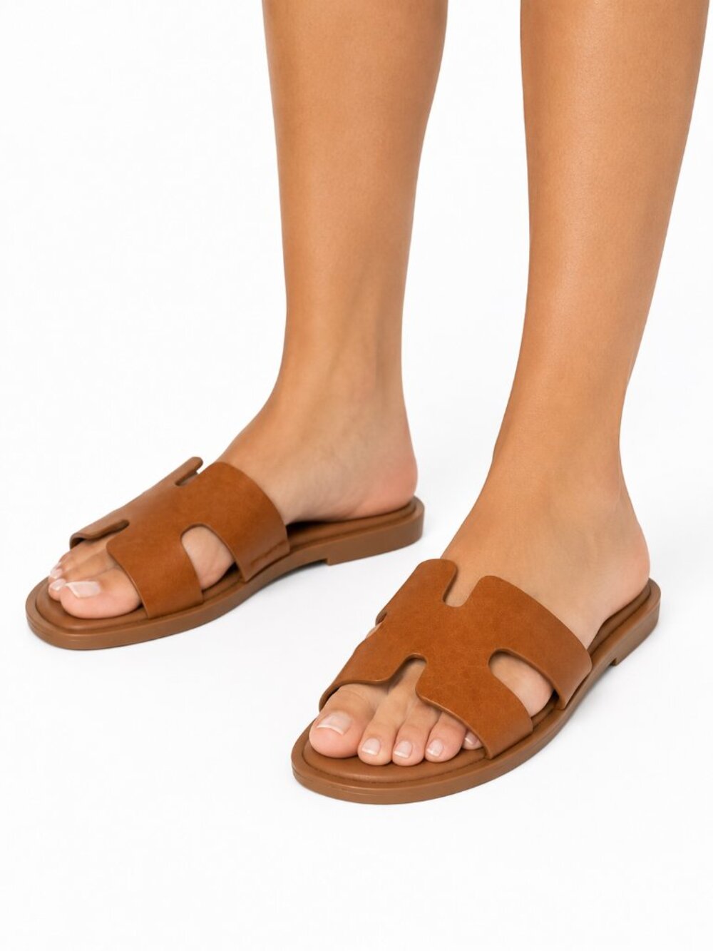 DV by Dolce Vita Hollie Tan Cutout Slide Sandals Size 8 NWT - Picture 2 of 6